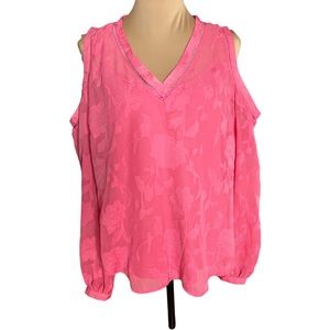 Nanette Lenore Hot Pink Boho Blouse. Size L